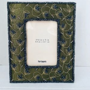 Pier 1 import bead embroidered  frame 3 1/2 X 5